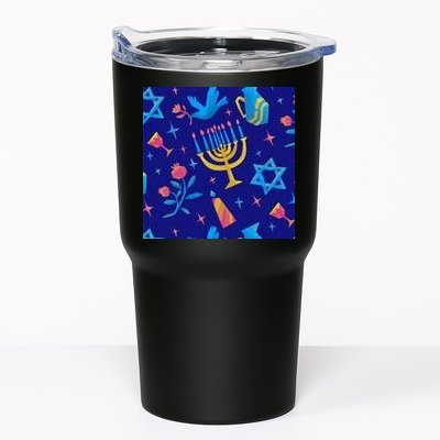 Hanukkah Elements Pattern Tumbler