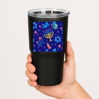 Hanukkah Elements Pattern Tumbler