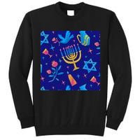 Hanukkah Elements Pattern Tall Sweatshirt