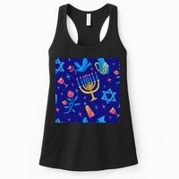 Hanukkah Elements Pattern Womens Tank Top