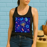 Hanukkah Elements Pattern Womens Tank Top