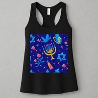 Hanukkah Elements Pattern Womens Tank Top