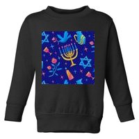 Hanukkah Elements Pattern Toddler Sweatshirt