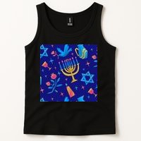 Hanukkah Elements Pattern Tank Top