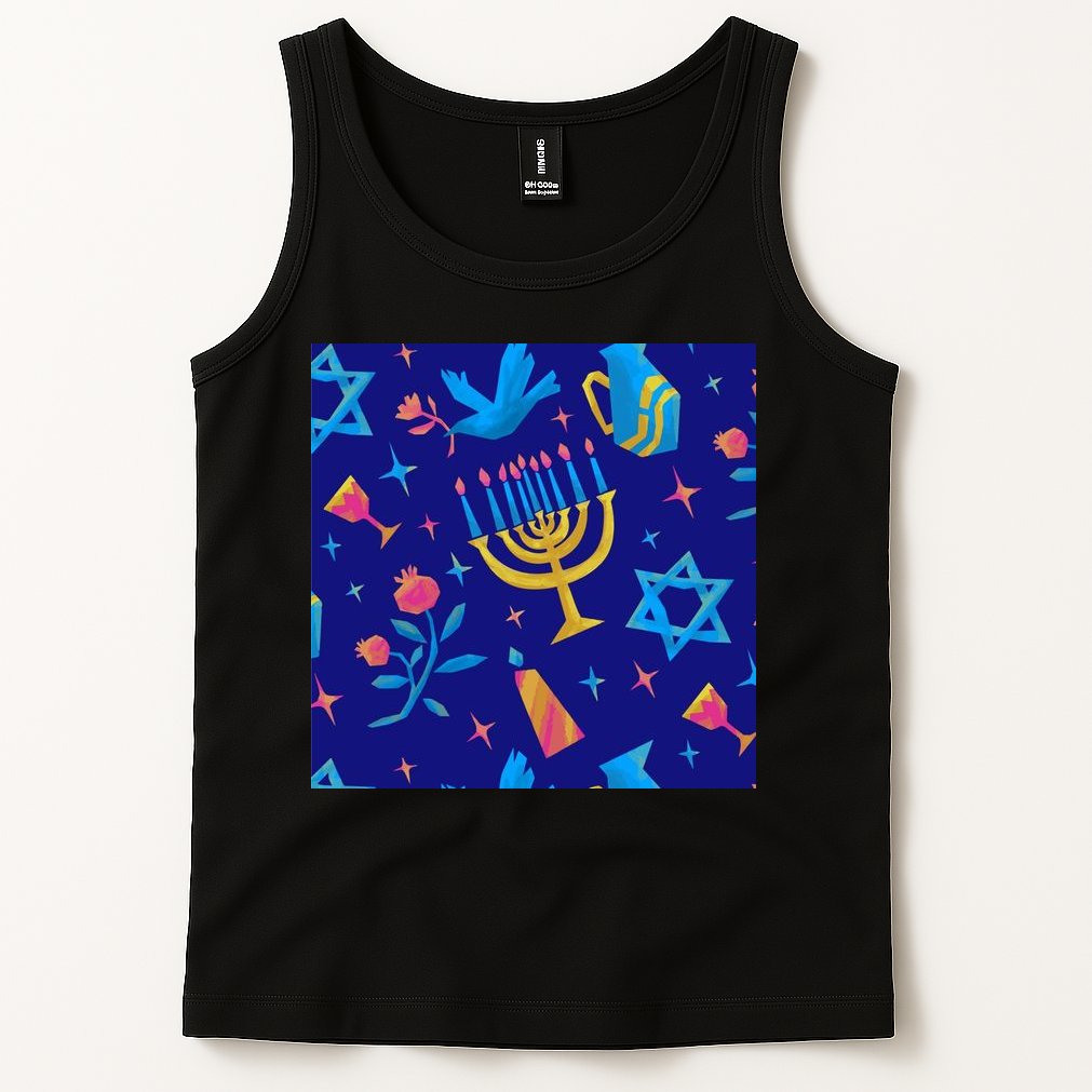 Hanukkah Elements Pattern Tank Top