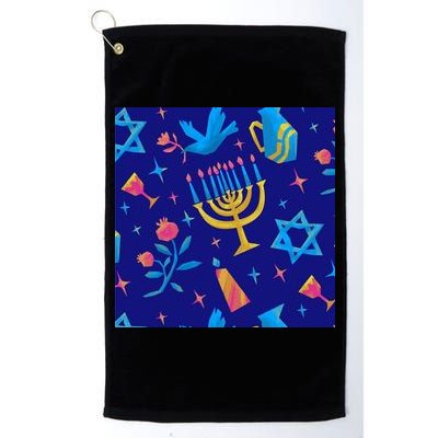 Hanukkah Elements Pattern Golf Towel