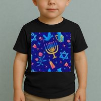 Hanukkah Elements Pattern Toddler T-Shirt