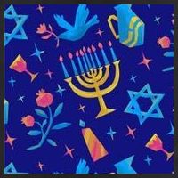 Hanukkah Elements Pattern Microfiber Hand Towel
