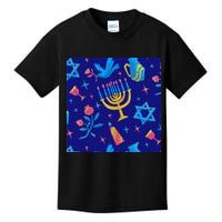 Hanukkah Elements Pattern Kids T-Shirt