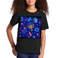 Hanukkah Elements Pattern Kids T-Shirt