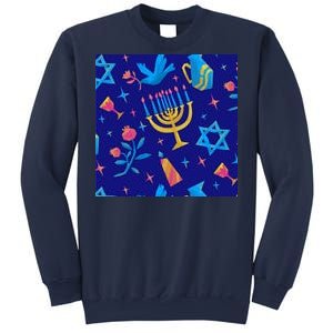 Hanukkah Elements Pattern Sweatshirt