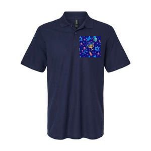 Hanukkah Elements Pattern Softstyle Adult Sport Polo