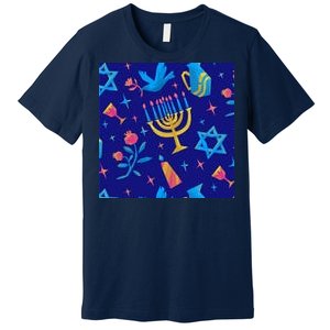 Hanukkah Elements Pattern Premium T-Shirt