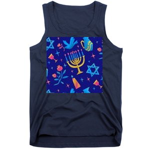 Hanukkah Elements Pattern Tank Top