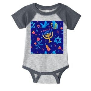 Hanukkah Elements Pattern Infant Baby Jersey Bodysuit