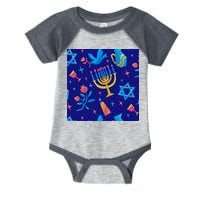 Hanukkah Elements Pattern Infant Baby Jersey Bodysuit