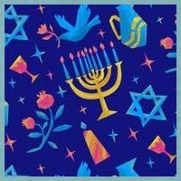 Hanukkah Elements Pattern Sueded Cloud Jersey T-Shirt