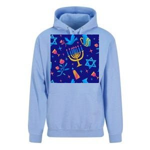 Hanukkah Elements Pattern Unisex Surf Hoodie