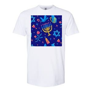 Hanukkah Elements Pattern Softstyle CVC T-Shirt