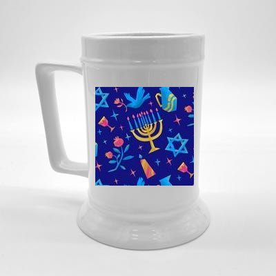 Hanukkah Elements Pattern Beer Stein