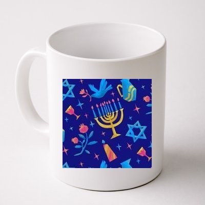 Hanukkah Elements Pattern Coffee Mug