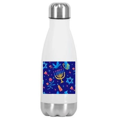 Hanukkah Elements Pattern Stainless Steel Insulated Water Bottle