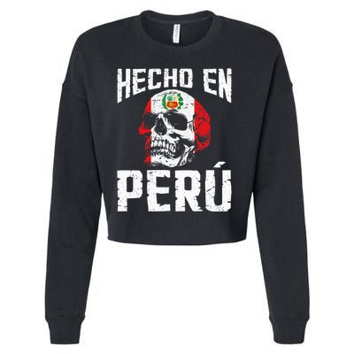 Hecho En Perú Peruvian Heritage Peruvian Flag Peru Cropped Pullover Crew