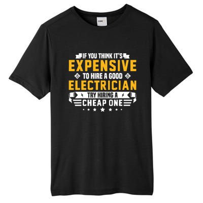 Humorous Electrician Pun Funny Electrician Technician Tall Fusion ChromaSoft Performance T-Shirt