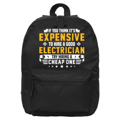 Humorous Electrician Pun Funny Electrician Technician 16 in Basic Backpack