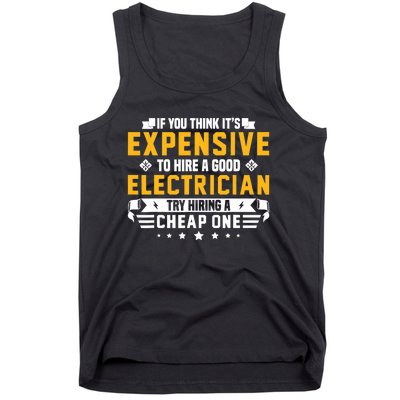 Humorous Electrician Pun Funny Electrician Technician Tank Top