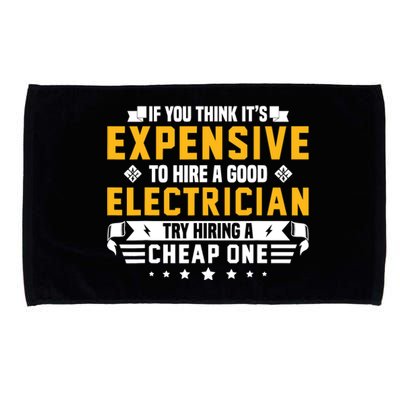 Humorous Electrician Pun Funny Electrician Technician Microfiber Hand Towel