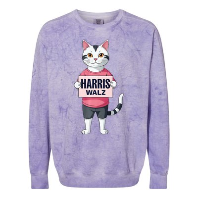 Harris Election President Walz 2024 Colorblast Crewneck Sweatshirt