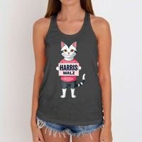 Harris Election President Walz 2024 Women's Knotted Racerback Tank