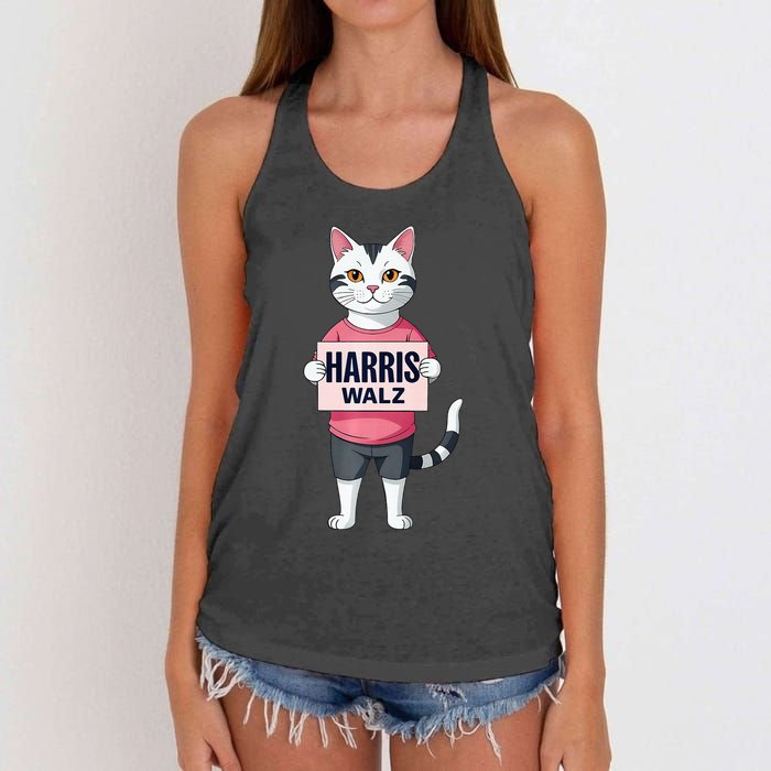 Harris Election President Walz 2024 Women's Knotted Racerback Tank