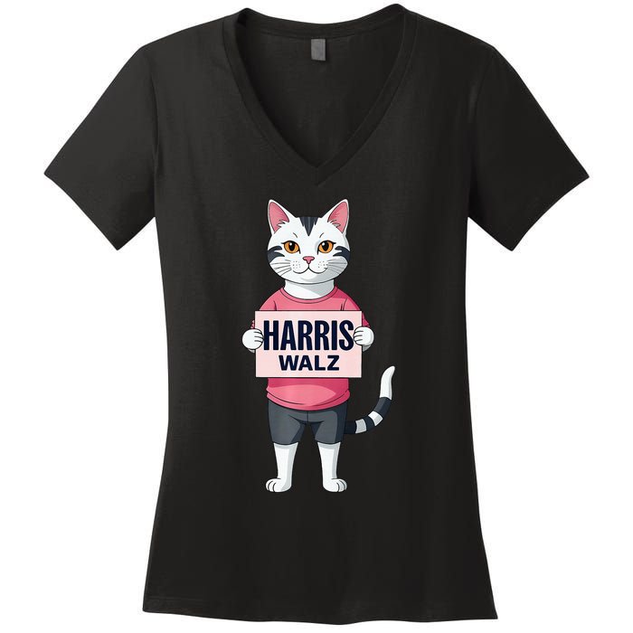 Harris Election President Walz 2024 Women's V-Neck T-Shirt