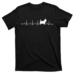 Heartbeat EKG Pulse West Highland White Terrier Mom T-Shirt