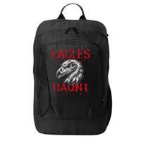 Halloween Eagle Pride Haunt Mascot School Spirit Skull Retro City Backpack