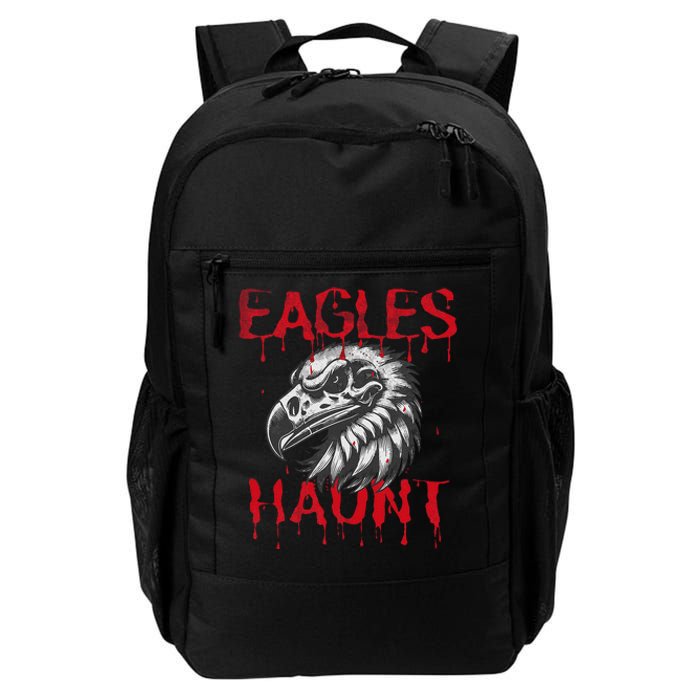 Halloween Eagle Pride Haunt Mascot School Spirit Skull Retro Daily Commute Backpack