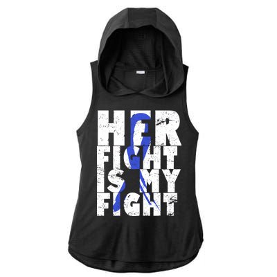 Her Fight ALS  Awareness Ladies PosiCharge Tri-Blend Wicking Draft Hoodie Tank