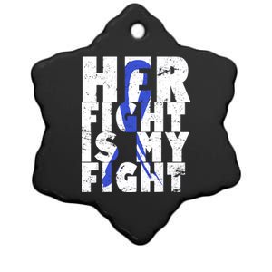 Her Fight ALS  Awareness Ceramic Star Ornament