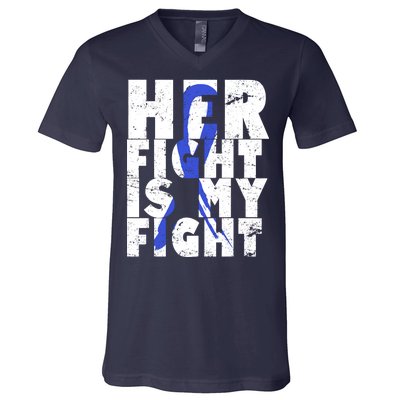 Her Fight ALS  Awareness V-Neck T-Shirt