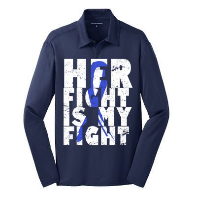 Her Fight ALS  Awareness Silk Touch Performance Long Sleeve Polo