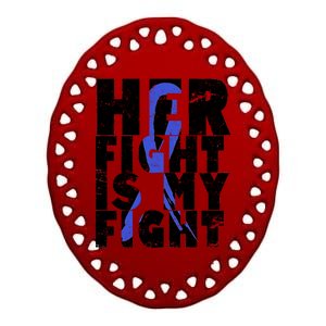 Her Fight ALS  Awareness Ceramic Oval Ornament