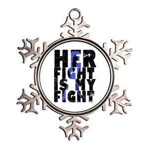 Her Fight ALS  Awareness Metallic Star Ornament