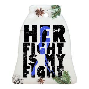 Her Fight ALS  Awareness Ceramic Bell Ornament