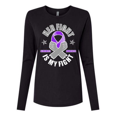 Her Fight Is My Fight Alzheimer's Awareness Womens Cotton Relaxed Long Sleeve T-Shirt