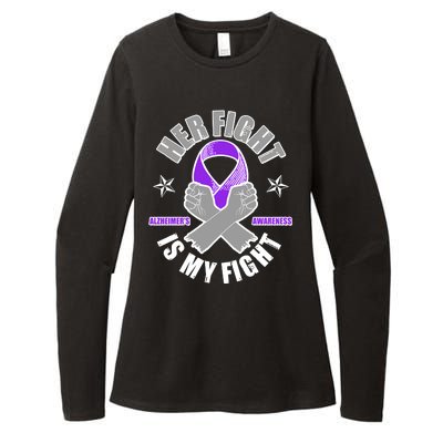 Her Fight Is My Fight Alzheimer's Awareness Womens CVC Long Sleeve Shirt