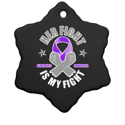 Her Fight Is My Fight Alzheimer's Awareness Ceramic Star Ornament