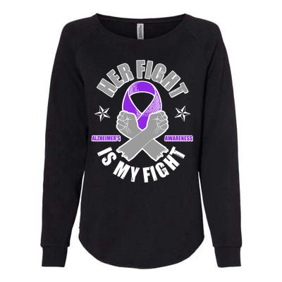 Her Fight Is My Fight Alzheimer's Awareness Womens California Wash Sweatshirt