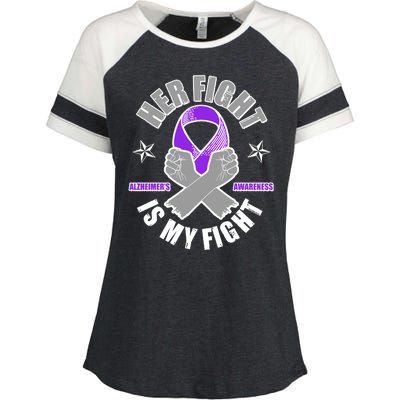 Her Fight Is My Fight Alzheimer's Awareness Enza Ladies Jersey Colorblock Tee